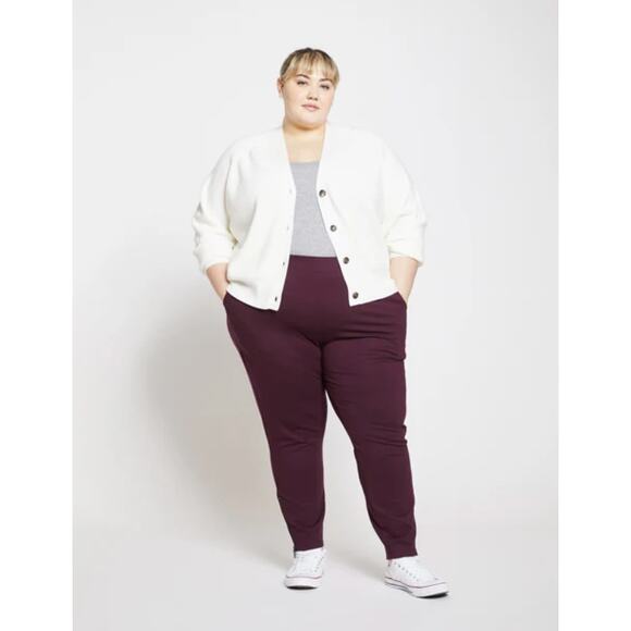 Universal Standard Moro Ponte Pants 4XL 38 40 6X NWT Red Burgundy Trousers Prep - Picture 1 of 5